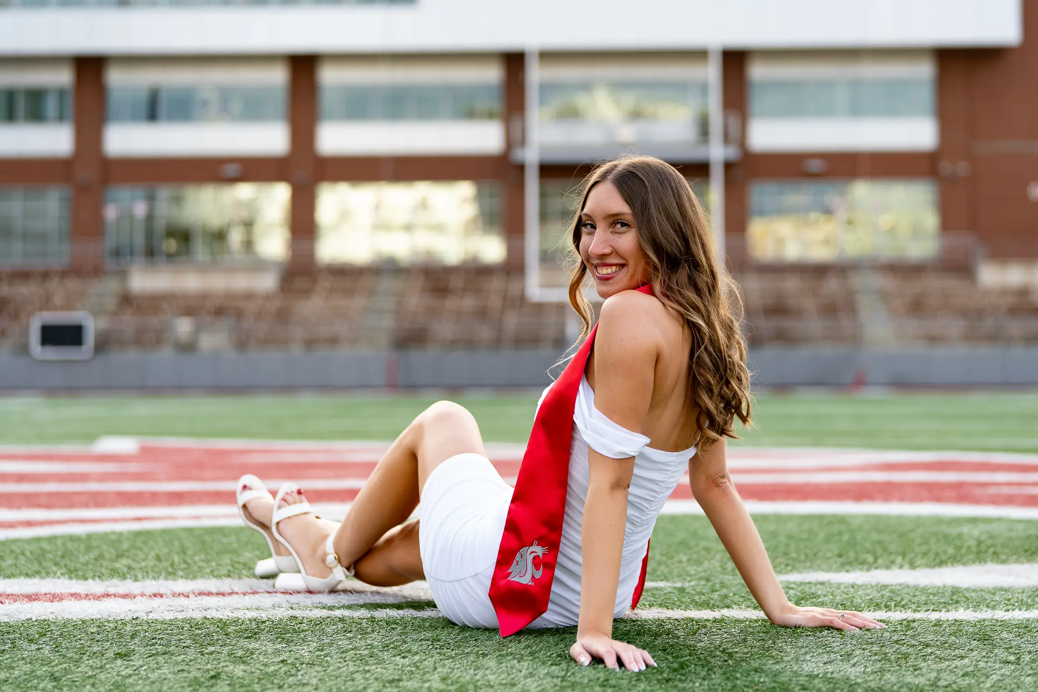 WSU graduate portrait on campus by BoomHeadShot Photography
