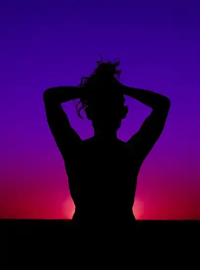 Silhouette portrait at sunset in Pullman